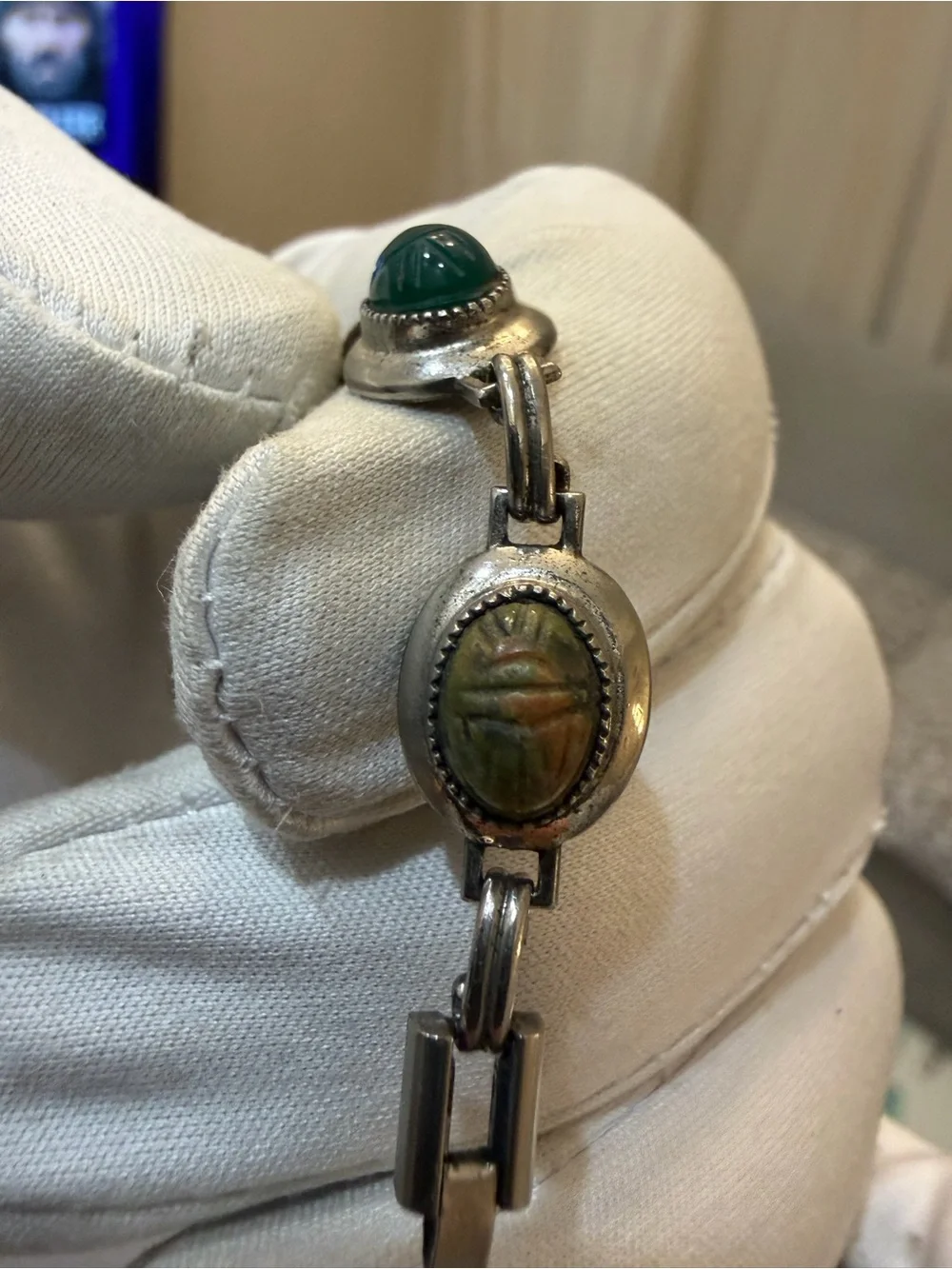 Vintage Helbros Scarab Bracelet Watch Ladies 17J Manual Wind Egyptian Revival